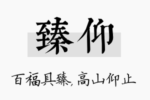 臻仰名字的寓意及含义