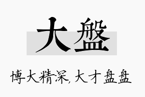 大盘名字的寓意及含义