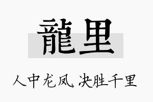 龙里名字的寓意及含义