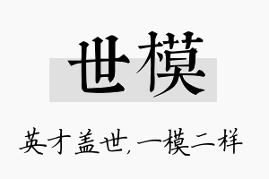 世模名字的寓意及含义