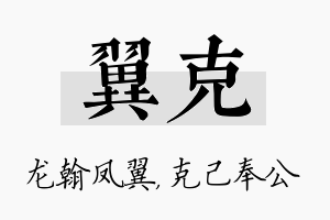 翼克名字的寓意及含义