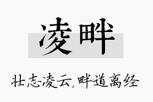 凌畔名字的寓意及含义