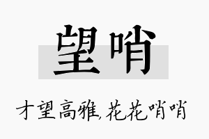 望哨名字的寓意及含义