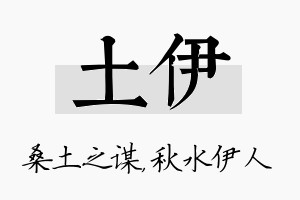 土伊名字的寓意及含义