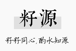 籽源名字的寓意及含义