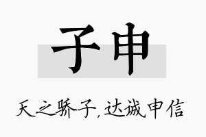 子申名字的寓意及含义