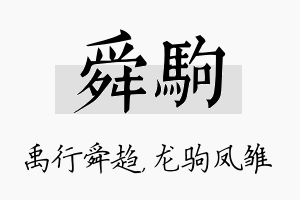 舜驹名字的寓意及含义