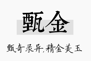 甄金名字的寓意及含义