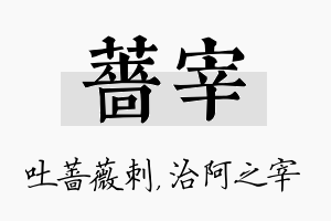 蔷宰名字的寓意及含义