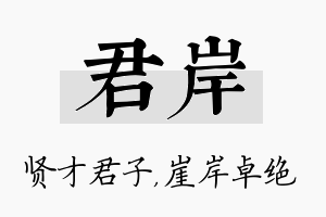 君岸名字的寓意及含义