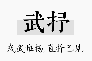 武抒名字的寓意及含义