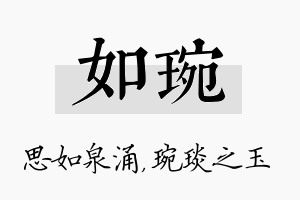 如琬名字的寓意及含义