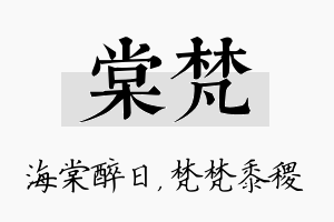 棠梵名字的寓意及含义