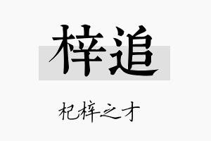 梓追名字的寓意及含义