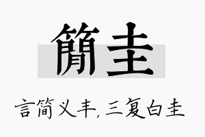 简圭名字的寓意及含义