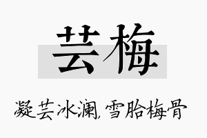 芸梅名字的寓意及含义