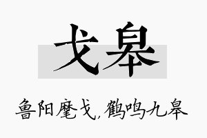 戈皋名字的寓意及含义