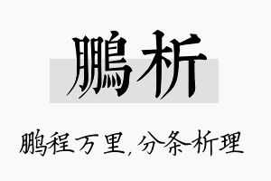 鹏析名字的寓意及含义