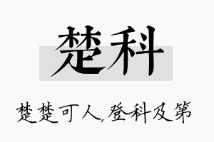 楚科名字的寓意及含义