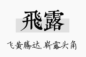 飞露名字的寓意及含义