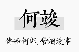 何竣名字的寓意及含义