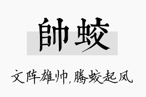 帅蛟名字的寓意及含义