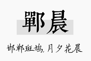 郸晨名字的寓意及含义