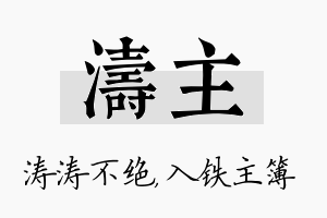 涛主名字的寓意及含义