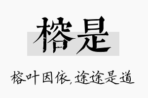 榕是名字的寓意及含义