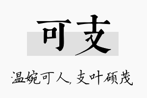 可支名字的寓意及含义