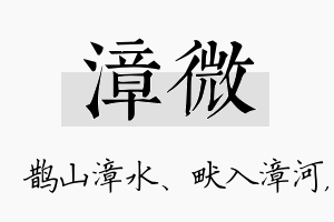 漳微名字的寓意及含义