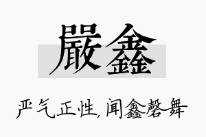 严鑫名字的寓意及含义