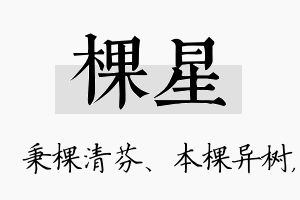 棵星名字的寓意及含义