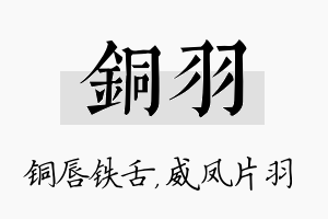 铜羽名字的寓意及含义