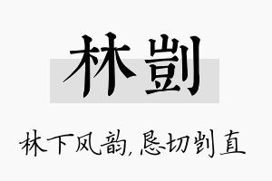 林剀名字的寓意及含义