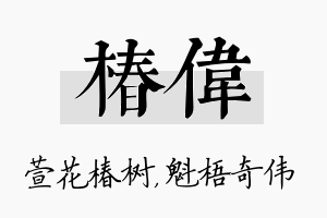 椿伟名字的寓意及含义