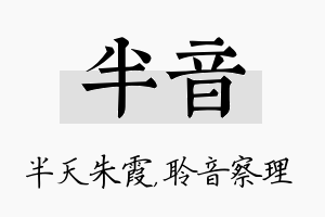 半音名字的寓意及含义