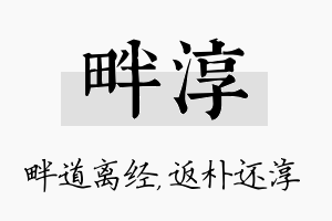 畔淳名字的寓意及含义