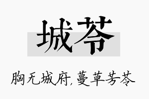 城苓名字的寓意及含义