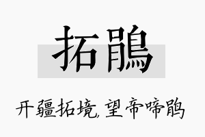 拓鹃名字的寓意及含义