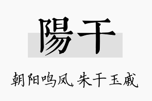 阳干名字的寓意及含义