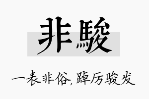 非骏名字的寓意及含义