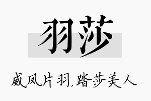 羽莎名字的寓意及含义