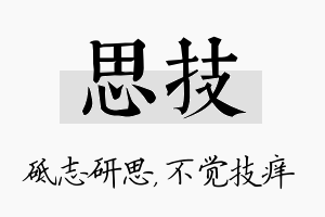 思技名字的寓意及含义