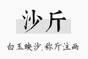 沙斤名字的寓意及含义