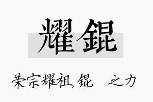 耀锟名字的寓意及含义