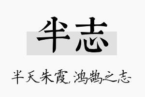 半志名字的寓意及含义