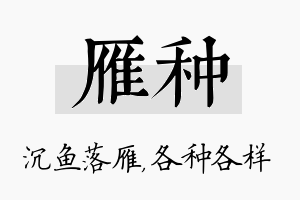 雁种名字的寓意及含义