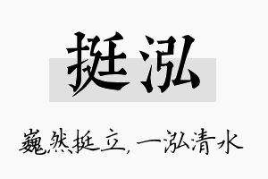 挺泓名字的寓意及含义