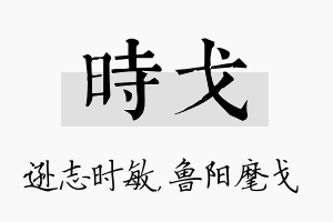 时戈名字的寓意及含义